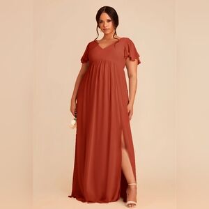 NEW Birdy Grey Hannah Style Chiffon Auburn Prom Bridesmaid Size 1X Shortsleeve